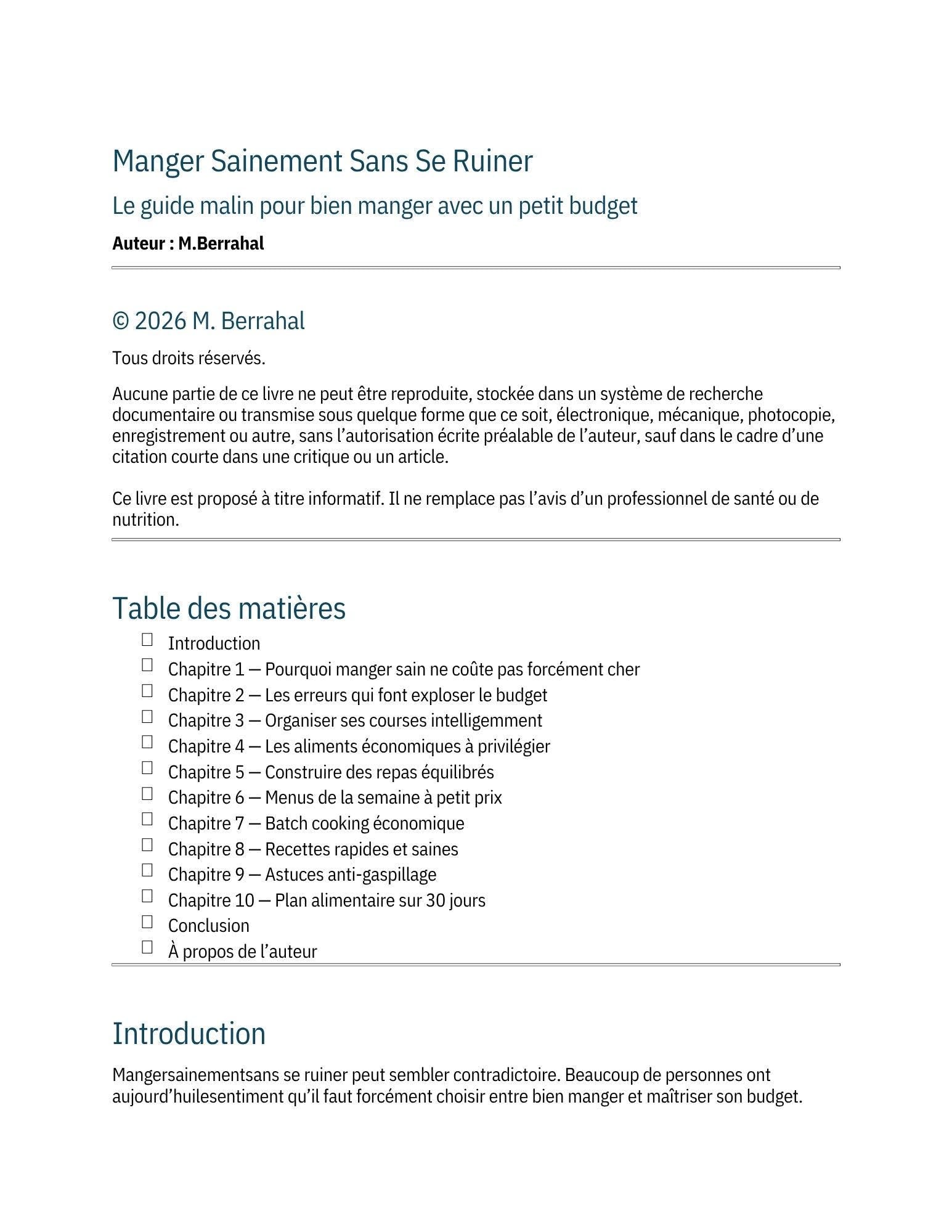 Manger Sainement Sans Se Ruiner